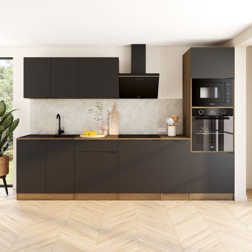 Haut 80 cm 2 portes EDEN chêne - gris