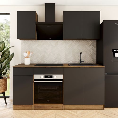 Haut 80 cm 2 portes EDEN chêne - gris