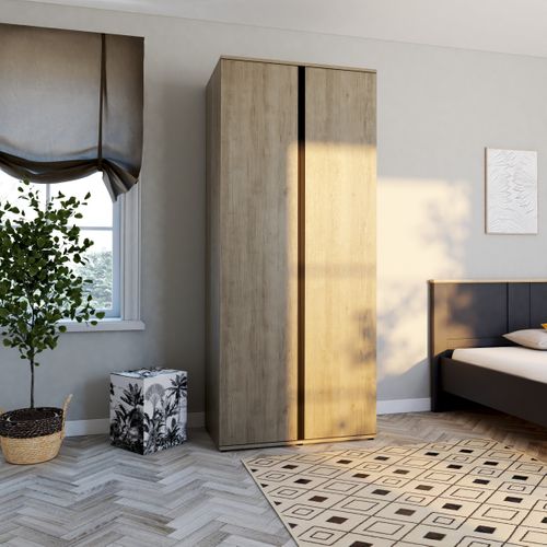 Dressing 2 portes L100 BRUGGES  imitation Châtaignier vue d'ambiance 1