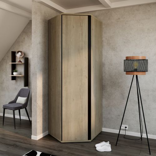 Dressing d'angle 1 PORTE BRUGGES imitation Châtaignier vue d'ambiance 1