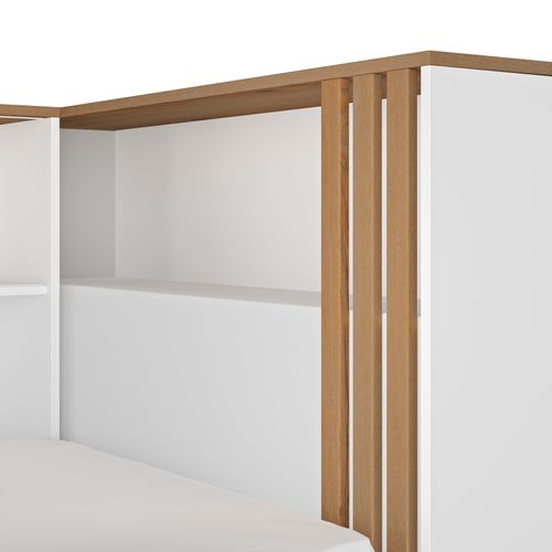 Lit avec rangement 90x190 cm ANDREA blanc et imitation chêne vue détaillée