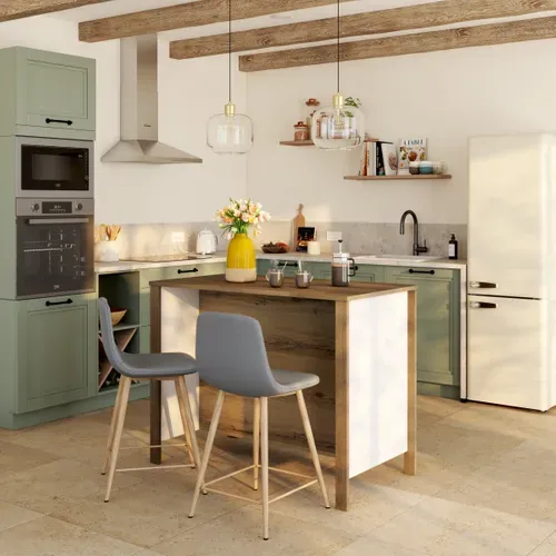 Ilot cental EDEN chêne blanc vue d'ambiance 1