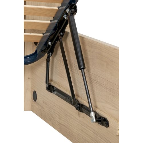 Lit coffre 140x190 cm BRUGGES imitation châtaignier naturel vue accessoires