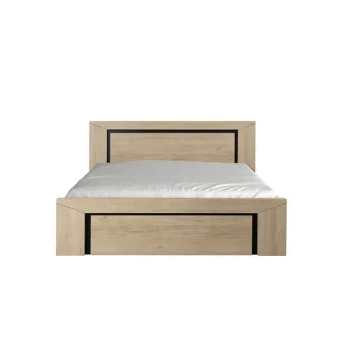 Lit coffre 160x200 cm BRUGGES imitation châtaignier naturel