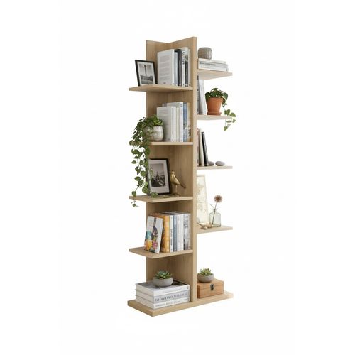 Bibliothèque destructurée ELIO imitation châtaignier naturel