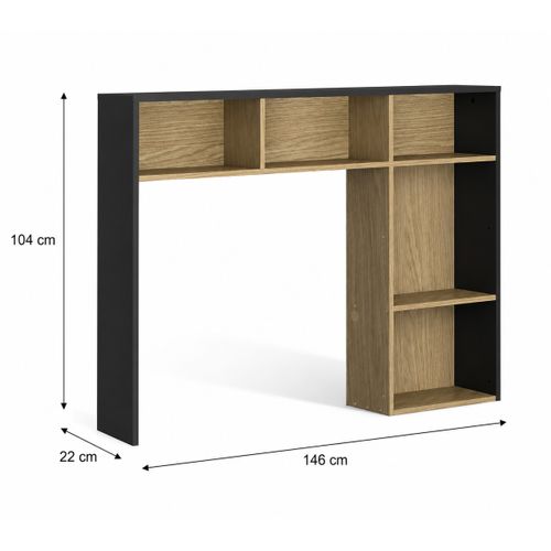 Tête de lit L. 90 cm NAEL imitation chêne et noir