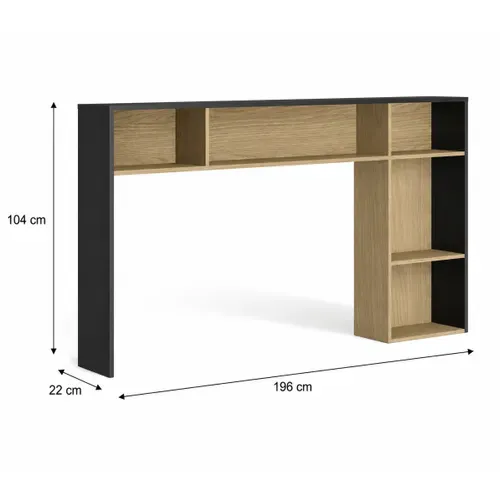 Tête de lit L. 140 cm NAEL imitation chêne et noir