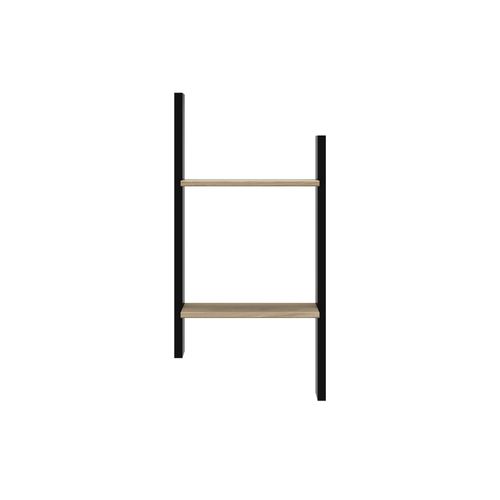Etagère murale NAEL imitation chêne et noir vue de face