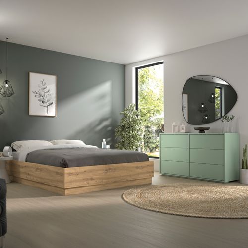 Commode 6 tiroirs RIVOLI vert vue d'ambiance 1
