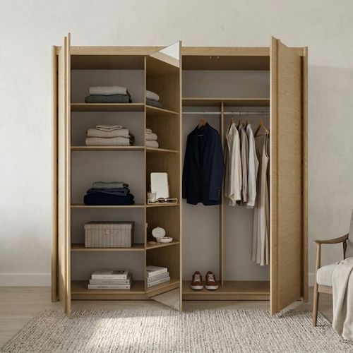 Armoire 3 portes battantes IZADI imitation chêne