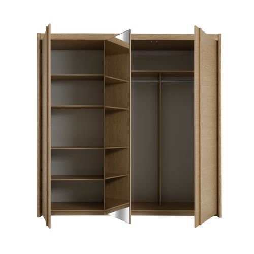 Armoire 3 portes battantes IZADI imitation chêne