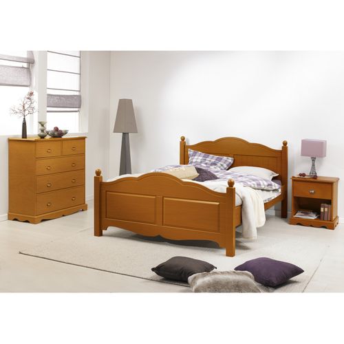 Commode Pin Miel De Style Anglais 5 Tiroirs L 96.2 H 97.4 P 42.5 Cm