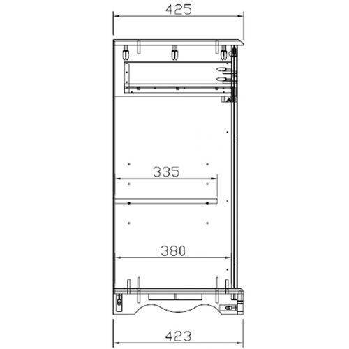 Buffet Vaisselier Blanc 4 Portes Style Anglais 6 Niches L 101 H 186 P 42 Cm