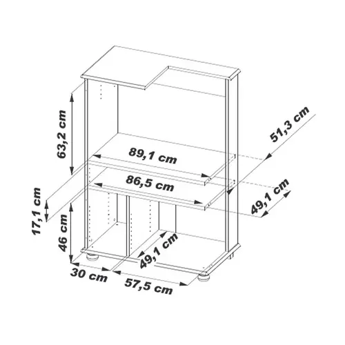 Armoire Informatique Chêne 4 Portes