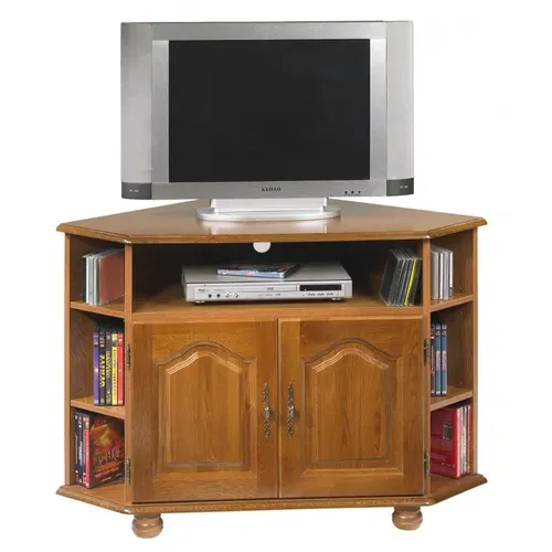 Meuble TV D'angle Chêne 2 Portes