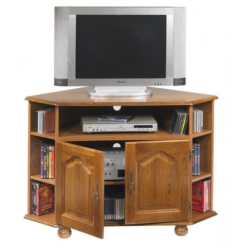 Meuble TV D'angle Chêne 2 Portes