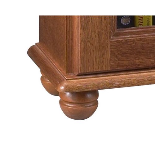 Petit Meuble Vitrine Chêne 1 Porte Vitrée 6 Niches L 49.4 H 105.8 P 21.5 Cm