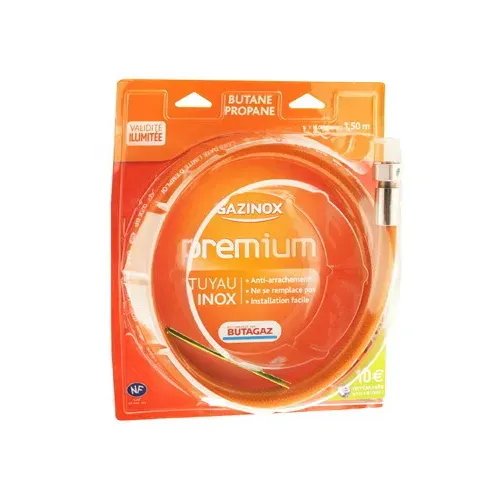 Tuyau de Gaz Butane Propane GAZINOX Premium BP 1,5m