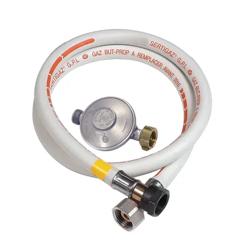 Tuyau de Gaz Butane GAZINOX Basic BP 1,5m + détendeur vue de face