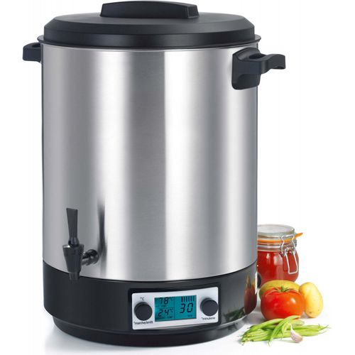 Stérilisateur De Bocaux électrique Cuve Inox Avec écran LCD Robinet Et Minuteur 45l 2500w