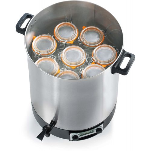 Stérilisateur De Bocaux électrique Cuve Inox Avec écran LCD Robinet Et Minuteur 45l 2500w