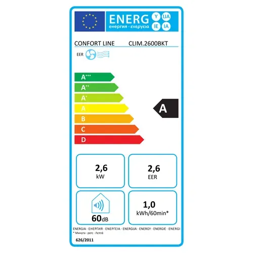 Climatiseur Mobile 2600w 26m2 Avec Kit Fenêtre 9000 BTU - Clim.2600bkt