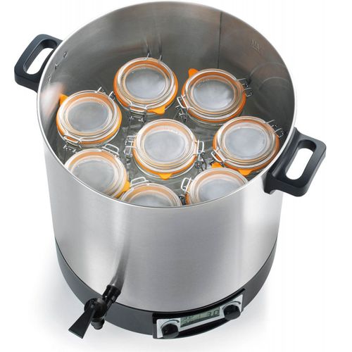 Stérilisateur De Bocaux électrique Cuve Inox Avec écran LCD Robinet Et Minuteur 31l 2000w