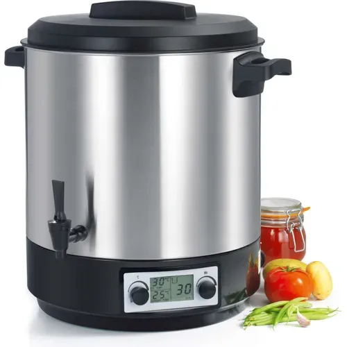 Stérilisateur De Bocaux électrique Cuve Inox Avec écran LCD Robinet Et Minuteur 31l 2000w
