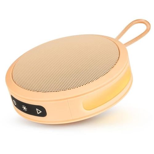 Bigben Party - Enceinte Bluetooth Ronde Avec Dragonne Et Effets Lumineux - 15w - Orange Pastel