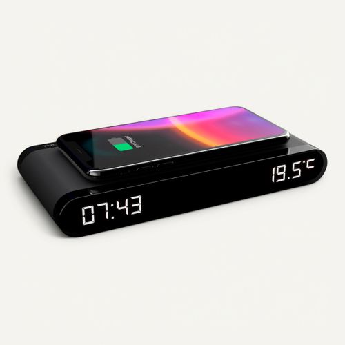Réveil avec chargeur induction THOMSON CT550I vue 3/4