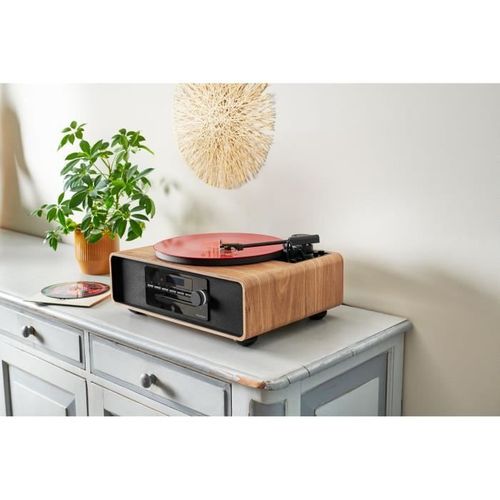 Micro-chaîne Bluetooth Avec Platine - Radio Fm/cd/mp3/usb, 60w, Tourne-disques, Égaliseur, 230v