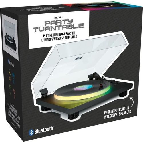 Tourne-disques - Plateau Lumineux - Entraînement Par Courroie - Bluetooth - Effets Lumineux