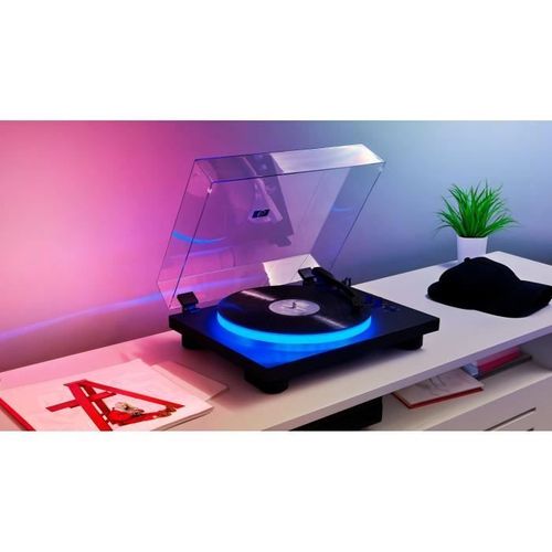Tourne-disques - Plateau Lumineux - Entraînement Par Courroie - Bluetooth - Effets Lumineux