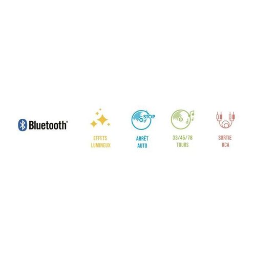 Tourne-disques - Plateau Lumineux - Entraînement Par Courroie - Bluetooth - Effets Lumineux
