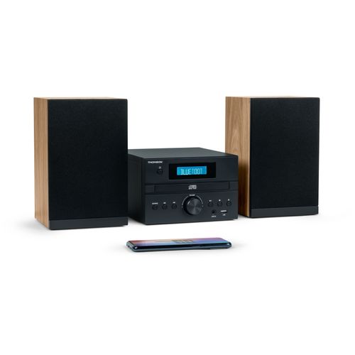 Micro Chaîne - Bluetooth - Radio - Cd - Mp3 - USB - Dab - Bois Et Noir