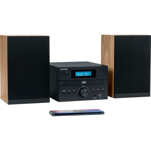 Micro Chaîne - Bluetooth - Radio - Cd - Mp3 - USB - Dab - Bois Et Noir