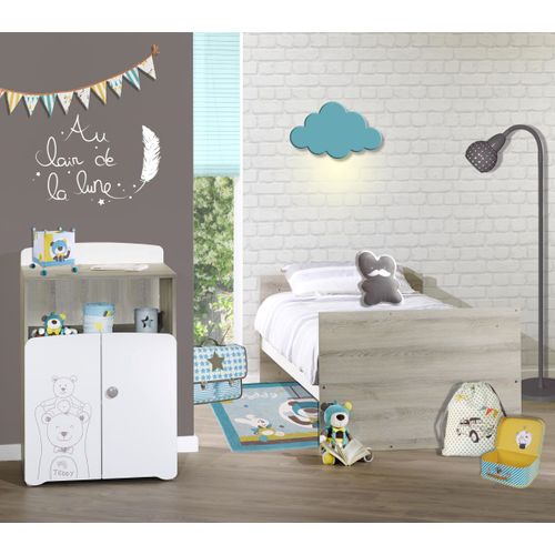 Teddy - Lit Bébé Combiné Évolutif  60x120 En 90x190
