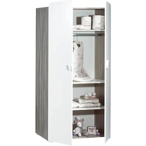 Chambre Bébé Trio Leaf: Lit 120x60, Commode à Langer Et Armoire - Babyprice - Blanc