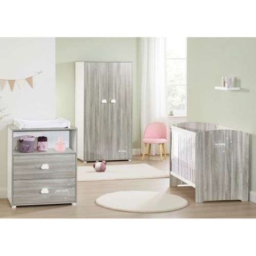 Smile - Commode À Langer 2 Portes Et 1 Niche Chêne Silex