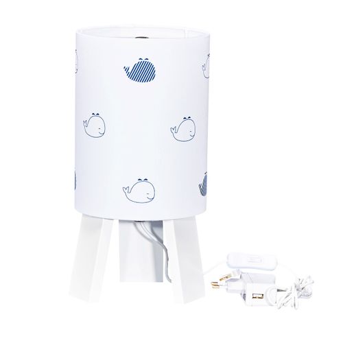Lampe De Chevet En Coton Blanc