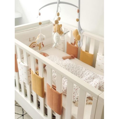 Protections De Barreaux De Lit 38x21 Cm En Coton Moutarde