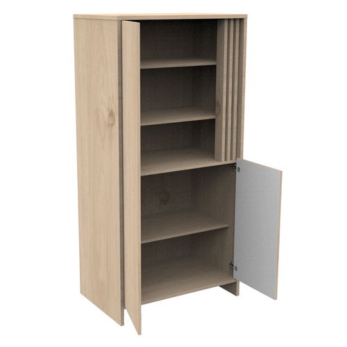 Armoire 2 Portes Et 1 Niche Avec Claustra En Bois Décor Chêne Suave