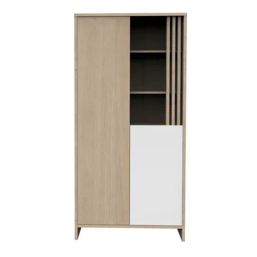 Armoire 2 Portes Et 1 Niche Avec Claustra En Bois Décor Chêne Suave