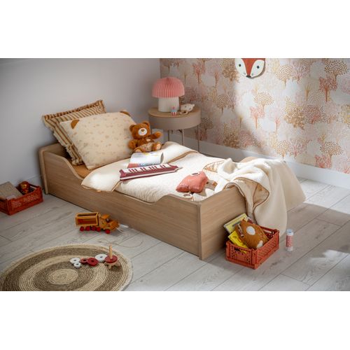Lit évolutif 140x70 - Little Big Bed En Bois Décor Chêne Miel