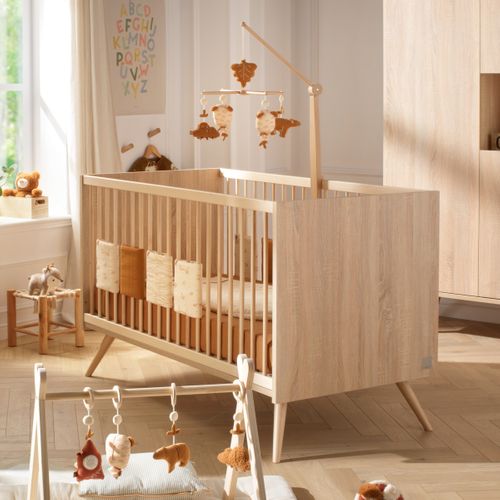 Lit Bébé évolutif 140x70cm En Bois Marron