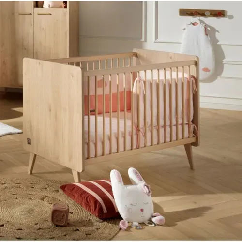 Arty Lit Bébé 120x60 + Commode 3 Tiroirs Chêne Suave, Poignées Au Choix