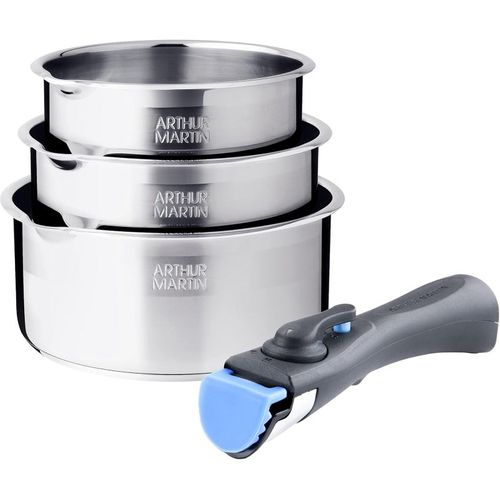 Lot De 3 Casseroles Inox Manche Amovible  Am3456
