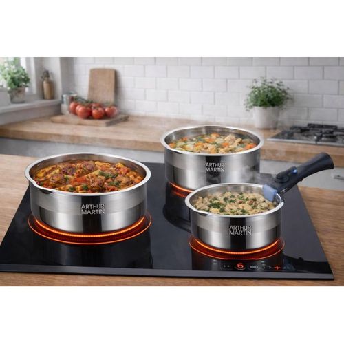 Lot De 3 Casseroles Inox Manche Amovible  Am3456