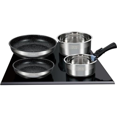 Batterie De Cuisine 8 Pièces En Acier Inoxydable - Poignée Amovible, Induction