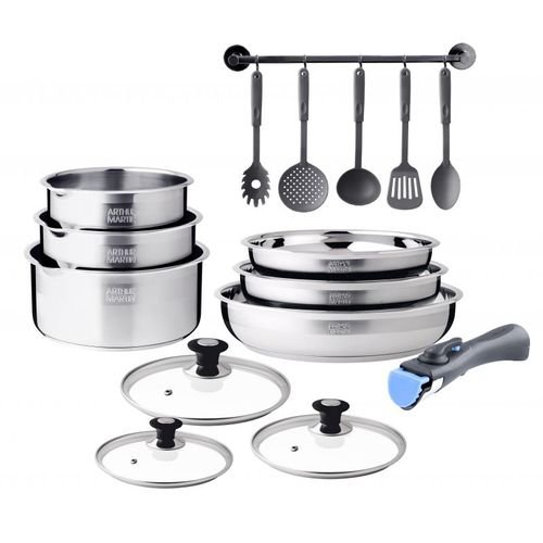 Batterie De Cuisine Inox 15 Pièces  5535